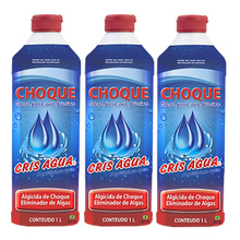 3 Algicida De Choque 1 Litro Cris Água