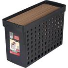 3 Arquivos Estreitos Com Furações 42x16,5x27cm Ordene Pretos