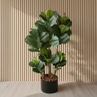 3 Árvores Realistas 120cm Artificiais Planta Grande Ficus Lyr