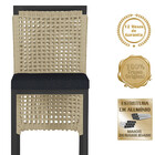 3 Banqueta Em Alumínio Roma Preta Corda Náutica Tecido 12