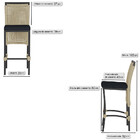 3 Banqueta Em Alumínio Roma Preta Corda Náutica Tecido 12