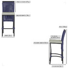 3 Banqueta Em Alumínio Roma Preta Corda Náutica Tecido 3