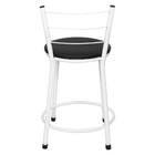 3 Banquetas Baixa Para Cozinha Epoxi Branca Preto