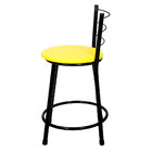 3 Banquetas Baixa Para Cozinha Epoxi Preta Amarelo