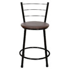 3 Banquetas Baixa Para Cozinha Epoxi Preta Marrom