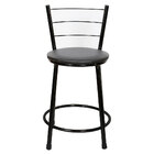 3 Banquetas Baixa Para Cozinha Epoxi Preta Preto