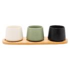 3 Bowls Com Bandeja De Bambu 31cmx10cmx7cm - Lyor