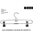 3 Cabides Presilha Saia, Bermuda 35cm Cristina Papazian Luxo