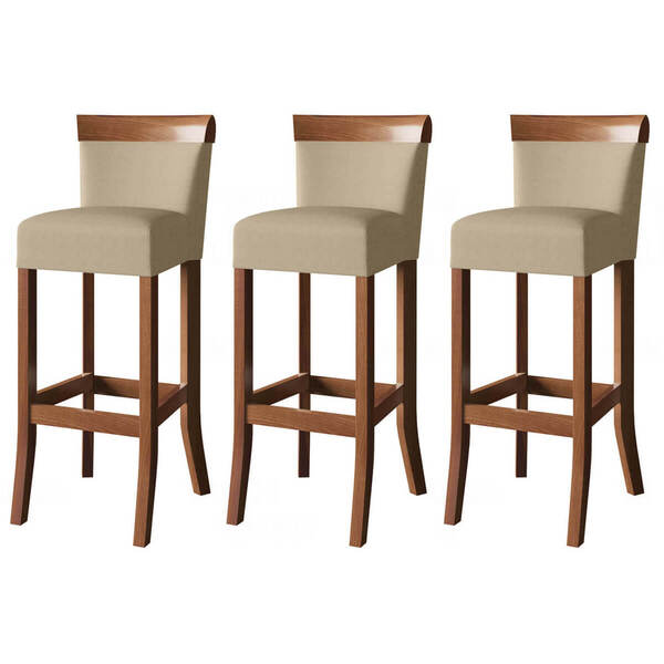 3 Cadeira Alta Bancada Banqueta Banco Alto Area Gourmet Luxo