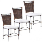 3 Cadeira Em Alumínio E Fibra Sintética Jk Cozinha Edícula