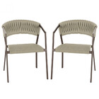 3 Cadeiras Atenas Tricô Náutico E Alumínio Com Proteção Uv Pa