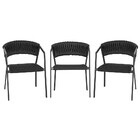 3 Cadeiras Atenas Tricô Náutico E Alumínio Com Proteção Uv Pa