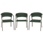 3 Cadeiras Atenas Tricô Náutico E Alumínio Com Proteção Uv Pa