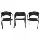 3 Cadeiras Atenas Tricô Náutico E Alumínio Edícula E Cozinha