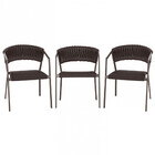 3 Cadeiras Atenas Tricô Náutico E Alumínio Edícula E Cozinha