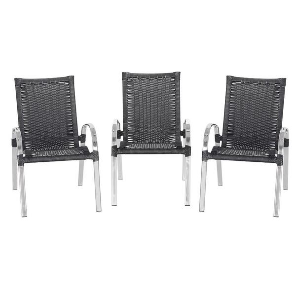 3 Cadeiras De Area Em Aluminio E Fibra Sintetica Colombia Ide