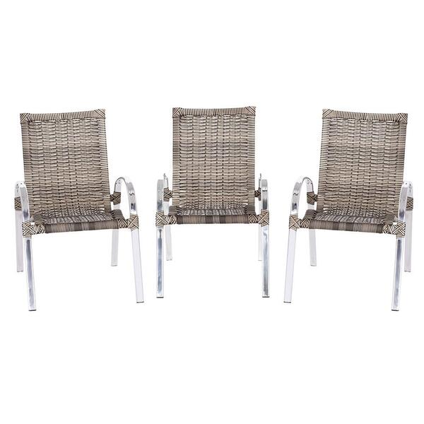 3 Cadeiras De Area Em Aluminio E Fibra Sintetica Colombia Ide