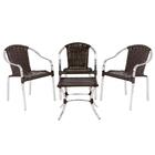 3 Cadeiras De Area Em Aluminio E Fibra Sintetica Tóquio E 1 M