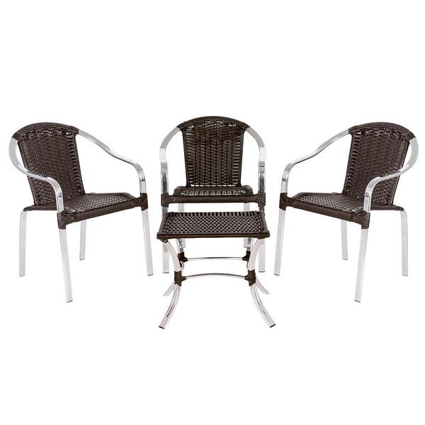 3 Cadeiras De Area Em Aluminio E Fibra Sintetica Tóquio E 1 M