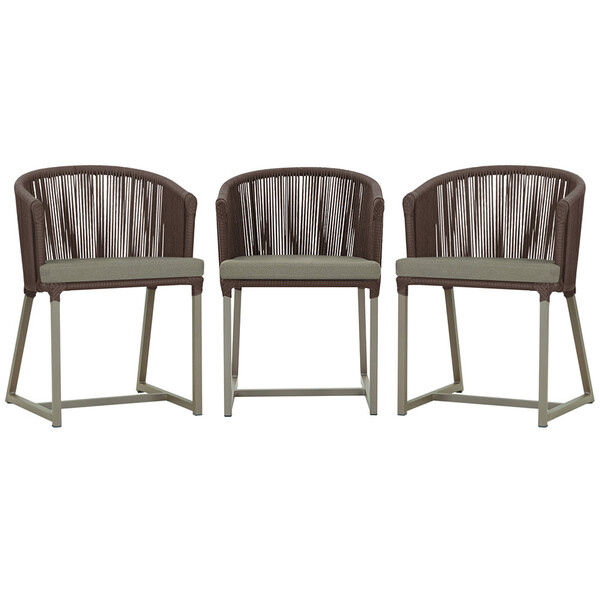 3 Cadeiras De Jantar Área Noronha Em Alumínio Com Pintura Fen