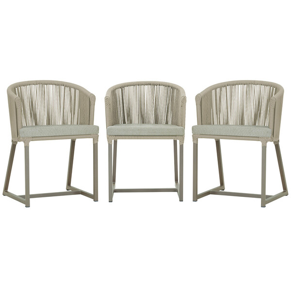 3 Cadeiras De Jantar Área Noronha Em Alumínio Com Pintura Fen