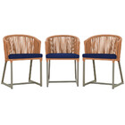 3 Cadeiras De Jantar Área Noronha Em Alumínio Com Pintura Fen