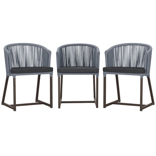 3 Cadeiras De Jantar Área Noronha Em Alumínio Com Pintura Mar