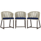 3 Cadeiras De Jantar Área Noronha Em Alumínio Com Pintura Mar