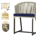 3 Cadeiras De Jantar Área Noronha Em Alumínio Com Pintura Mar