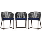 3 Cadeiras De Jantar Área Noronha Em Alumínio Com Pintura Mar
