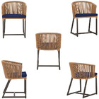 3 Cadeiras De Jantar Área Noronha Em Alumínio Com Pintura Mar