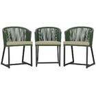 3 Cadeiras De Jantar Área Noronha Em Alumínio Com Pintura Pre