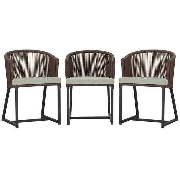 3 Cadeiras De Jantar Área Noronha Em Alumínio Com Pintura Pre