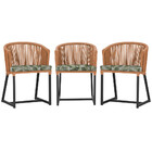 3 Cadeiras De Jantar Área Noronha Em Alumínio Com Pintura Pre