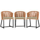 3 Cadeiras De Jantar Área Noronha Em Alumínio Com Pintura Pre