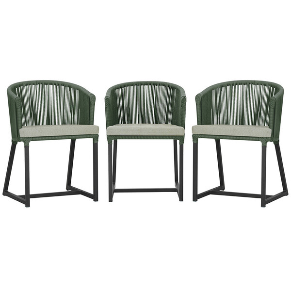 3 Cadeiras De Jantar Área Noronha Em Alumínio Com Pintura Pre