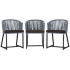 3 Cadeiras De Jantar Área Noronha Em Alumínio Com Pintura Pre