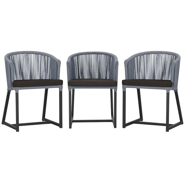 3 Cadeiras De Jantar Área Noronha Em Alumínio Com Pintura Pre