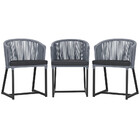 3 Cadeiras De Jantar Área Noronha Em Alumínio Com Pintura Pre
