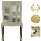 3 Cadeiras De Jantar Cannes De Alumínio Com Pintura Marrom E