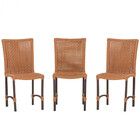3 Cadeiras De Jantar Cannes De Alumínio Com Pintura Marrom E
