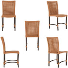 3 Cadeiras De Jantar Cannes De Alumínio Com Pintura Marrom E