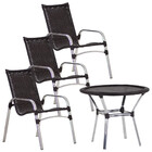 3 Cadeiras Emily E Mesa Emily Tampo Tramado Em Alumínio Trama