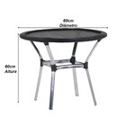 3 Cadeiras Emily E Mesa Emily Tampo Tramado Em Alumínio Trama