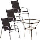 3 Cadeiras Emily E Mesa Sem Tampo Alumínio Piscina Área Trama