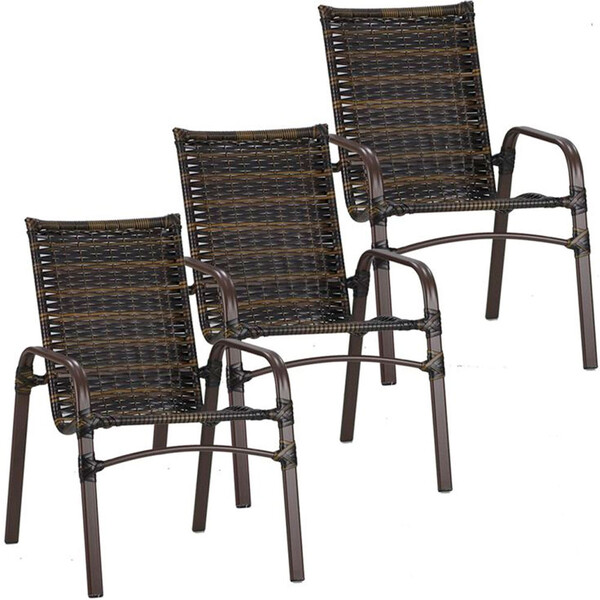 3 Cadeiras Emily Em Alumínio Com Pintura Eletrostática Trama