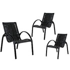 3 Cadeiras Garden Em Alumínio Pintado Para Área Externa Fibra