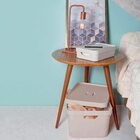 3 Caixas Organizadoras Cube Cesto Com Tampa Ou Martiplast Bege