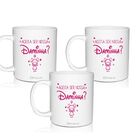 3 Canecas Lembrancinha Personalizada Para Daminha - Disney