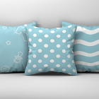 3 Capas De Almofada 45cm Decoração Cama Infantil Azul